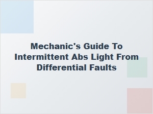 Unraveling Abs Sensor Faults From Differential Issues