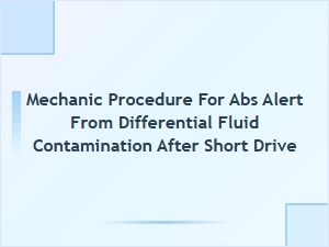 Abs Alert From Differential Fluid Contamination